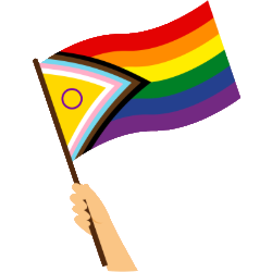 A hand holding the Intersex-Inclusive Progress Pride Flag